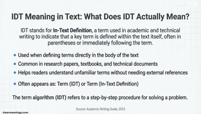 IDT Meaning in Text What Does IDT Actually Mean