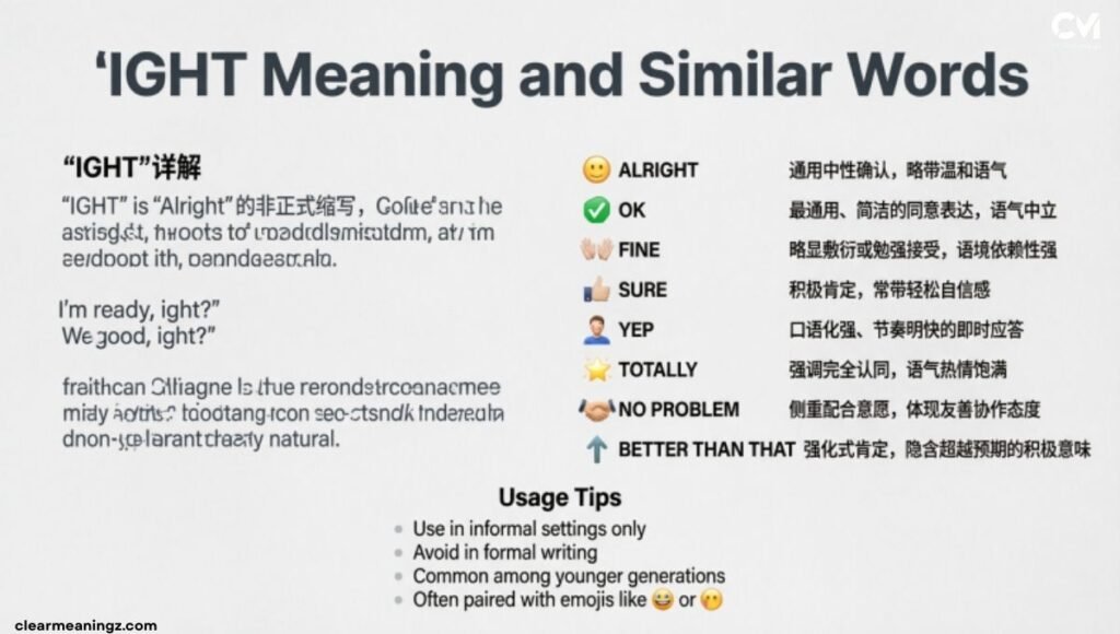 IGHT Meaning and Similar Words