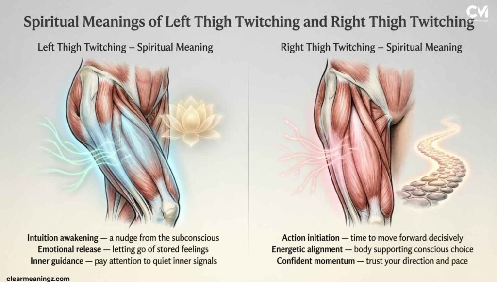 Spiritual Meanings of Left Thigh Twitching and Right Thigh Twitching