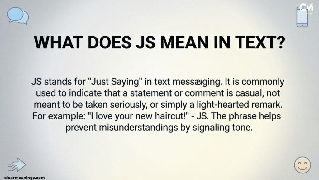 What Does JS Mean in Text