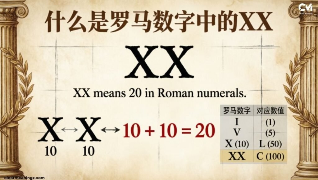 What Does XX Mean in Roman Numerals