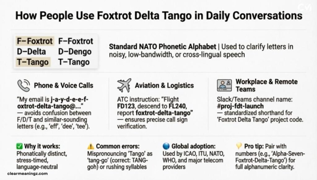 How People Use Foxtrot Delta Tango in Daily Conversations